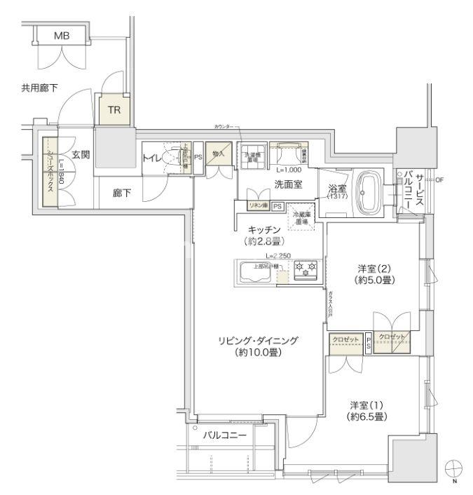 ブランズタワー谷町四丁目の間取り