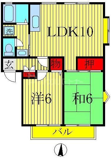 サンハイツ大津ヶ丘３号棟の間取り