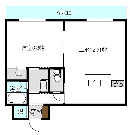 新潟市中央区湖南のマンションの間取り