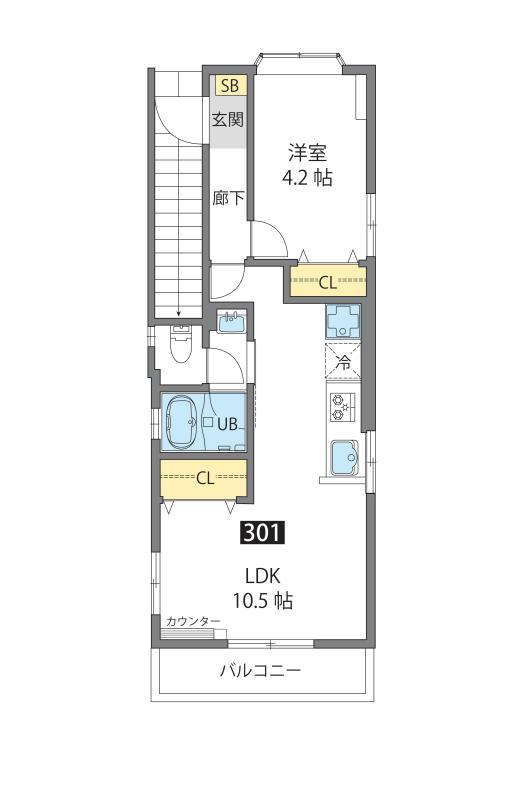 川崎市中原区上新城のマンションの間取り