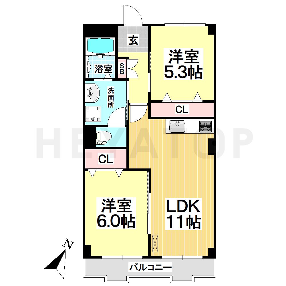 名古屋市天白区原のマンションの間取り