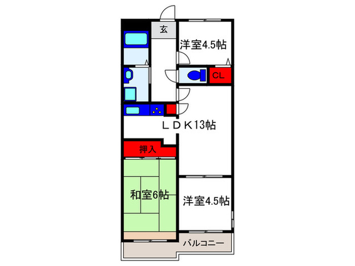 リブレ待兼山の間取り写真