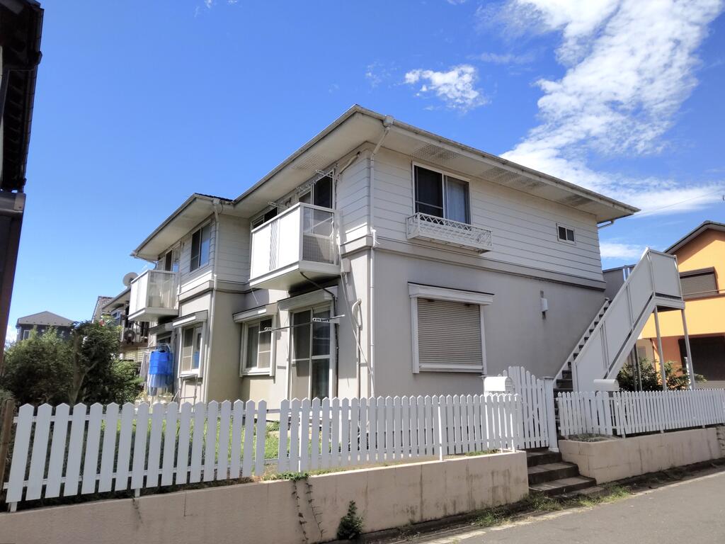 建物外観　鉄道２路線利用可、コンビニ徒歩６分、１フロアー２世帯