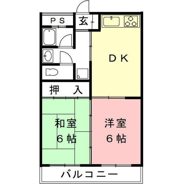 岐阜市鷺山東のマンションの間取り