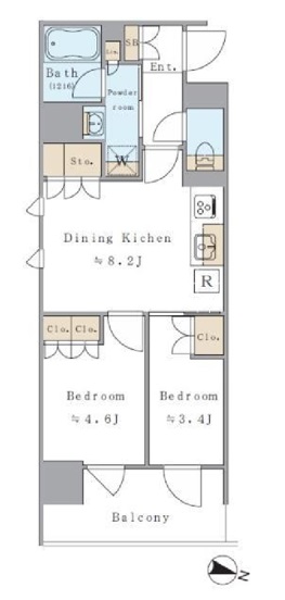 墨田区両国のマンションの間取り