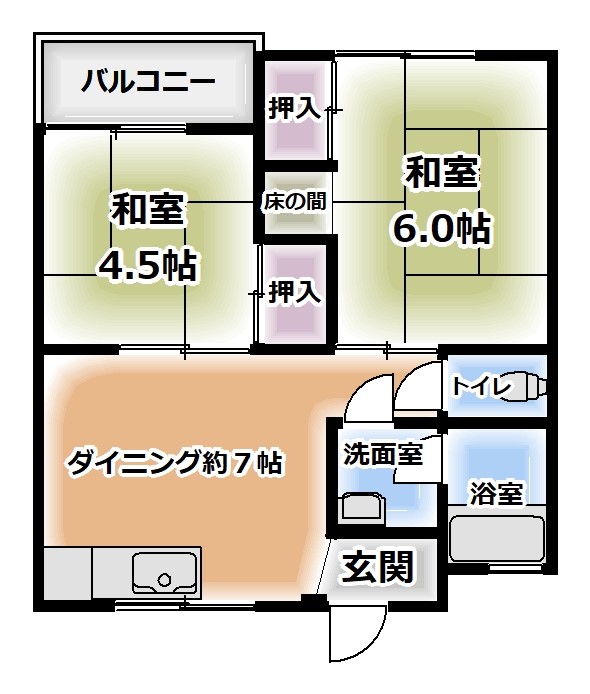 地下鉄御堂筋線 あびこ駅 徒歩9分 4階建 築49年の間取り写真