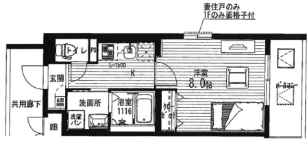 姫路市飾磨区城南町のマンションの間取り