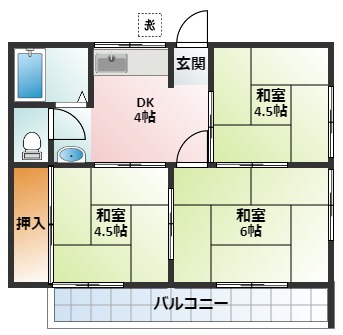 南浜田荘の間取り