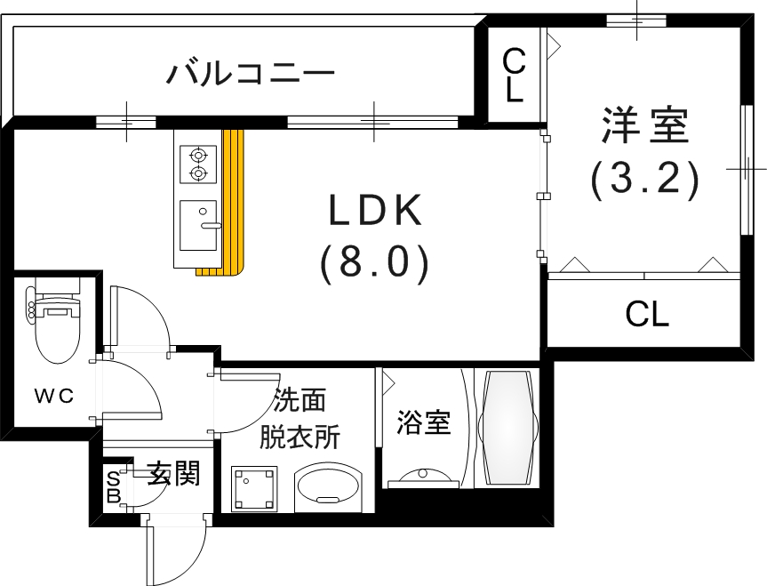 エハコ日暮通の間取り