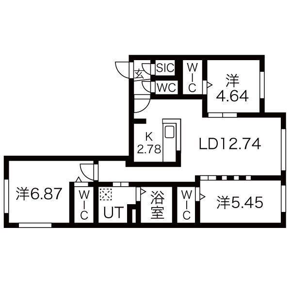 北海道札幌市厚別区大谷地西２（マンション）の賃貸物件の間取り