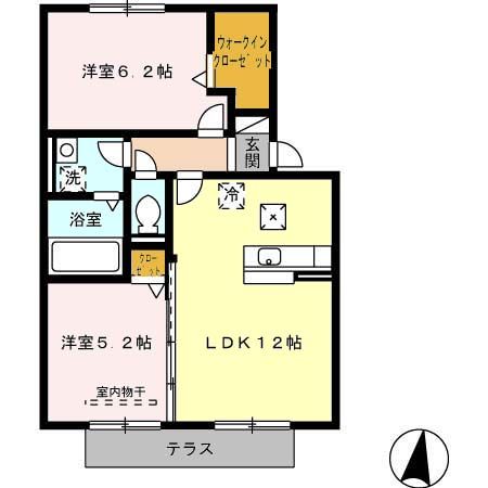 北九州市門司区大久保のアパートの間取り