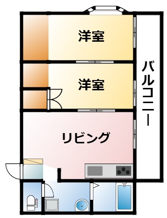 茂原市八千代のアパートの間取り