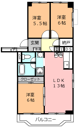 ドルフ青葉台_3号棟の間取り