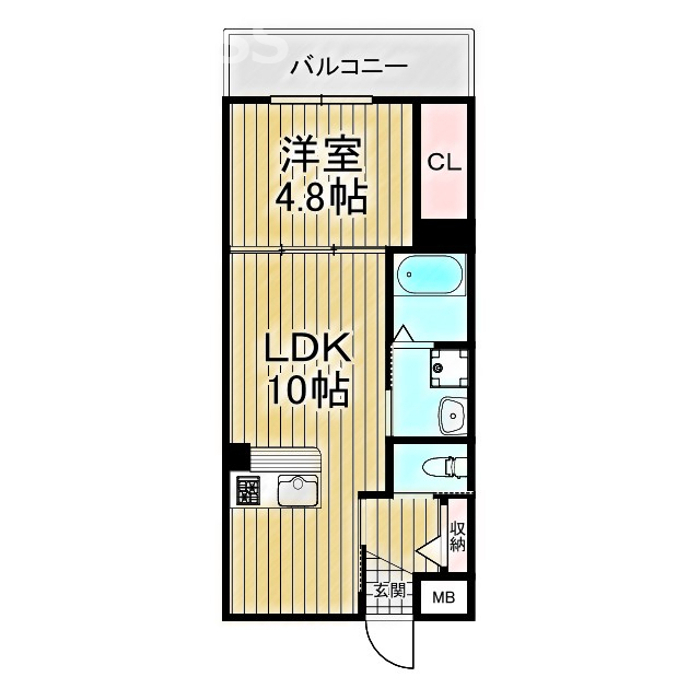 堺市堺区北庄町のアパートの間取り