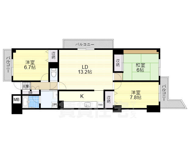 吹田市上山田のマンションの間取り