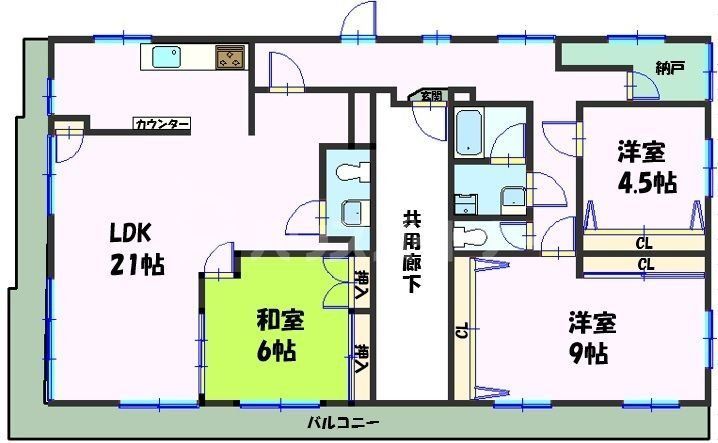 市川市市川のマンションの間取り