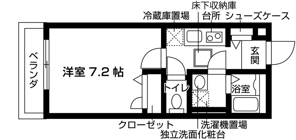 船橋市坪井東のアパートの間取り