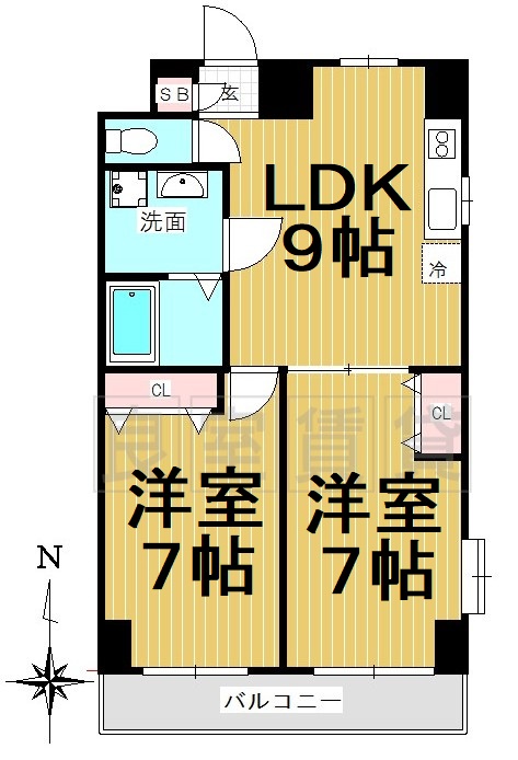 名古屋市中区新栄のマンションの間取り