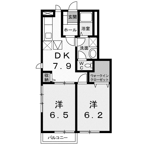 富岡市富岡のアパートの間取り