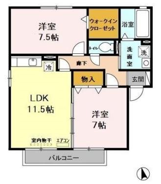 カーサフロレスタＡの間取り