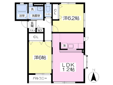 エトワール袖野田Ａの間取り