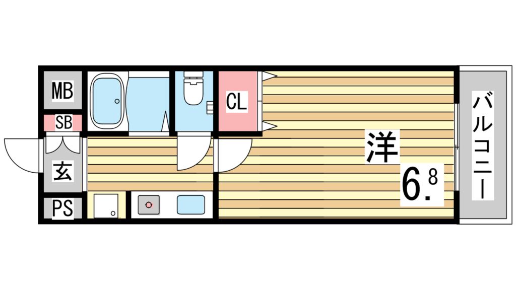 神戸市須磨区須磨浦通のアパートの間取り