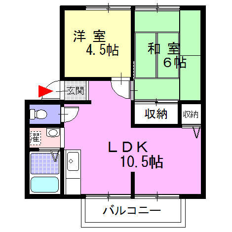 ウィンディア生駒Ａの間取り