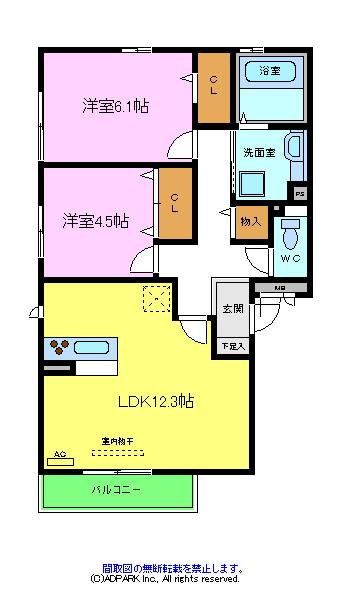 ファミールＢ棟の間取り