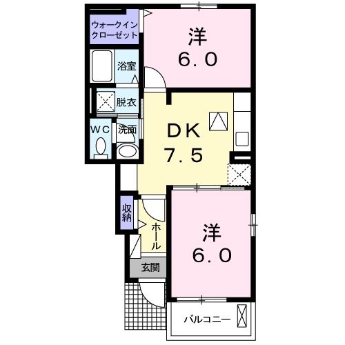 【行橋市北泉のアパートの間取り】