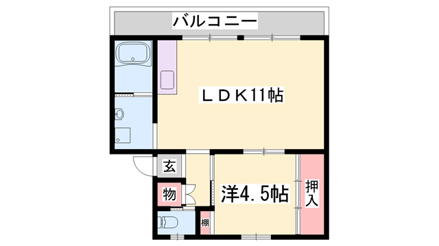 ビレッジハウス柏原の間取り