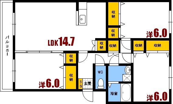 大和ガーデンコート　1号棟27-48の間取り