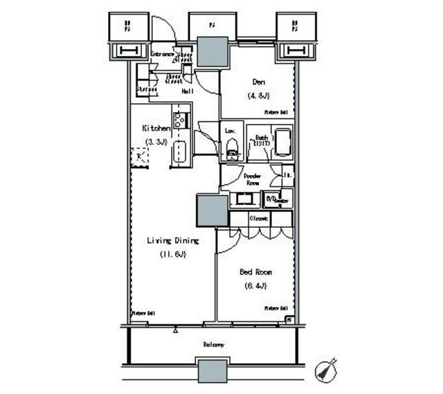 中央区勝どきのマンションの間取り