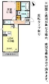 彦根市平田町のアパートの間取り