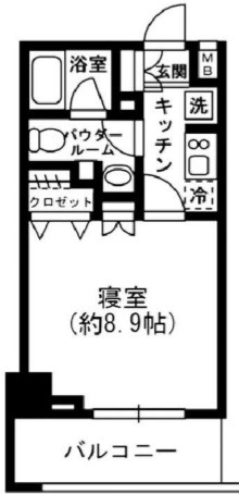 新宿区荒木町のマンションの間取り