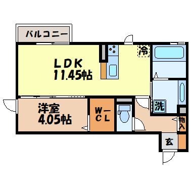 【コンフォートたらみ Ｄ（多良見町木床）の間取り】