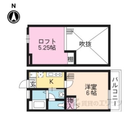 京都市上京区新白水丸町のマンションの間取り