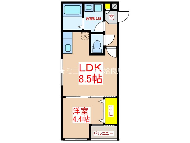 姶良市平松のアパートの間取り