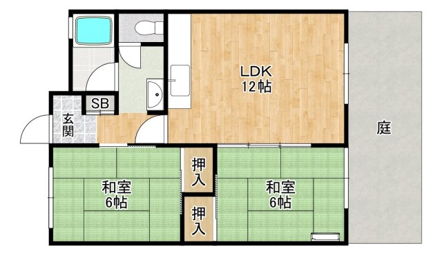 【箕面市箕面のマンションの間取り】