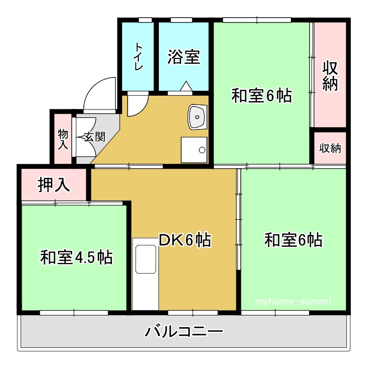 ビレッジハウス芦谷1号棟の間取り