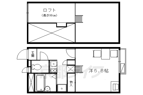 レオパレスアジェル岩倉南の間取り