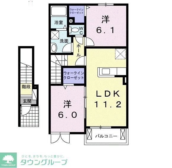 秩父市山田のアパートの間取り