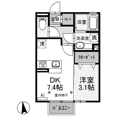 高崎市新町のアパートの間取り