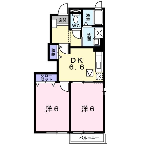 三豊市三野町下高瀬のアパートの間取り