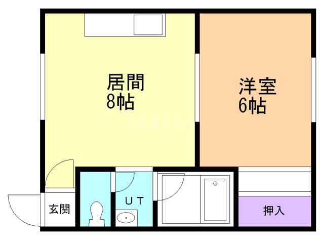 函館市海岸町のアパートの間取り