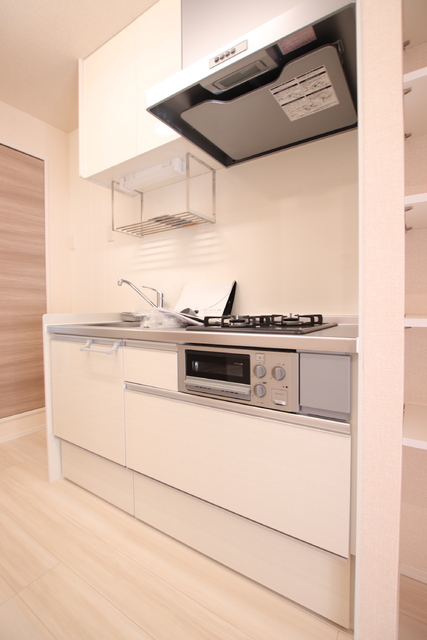 キッチン　ガスコンロ２口設置済☆システムキッチン