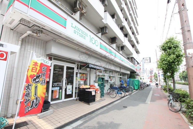 コンビニ　ローソンストア100東住吉矢田店（コンビニ）まで39m