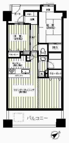 ＪＲ武蔵野線 西国分寺駅 徒歩5分 9階建 築23年の間取り写真