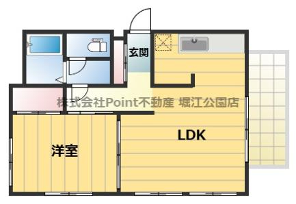 地下鉄谷町線 四天王寺前夕陽ケ丘駅 徒歩7分 9階建 築38年の間取り写真