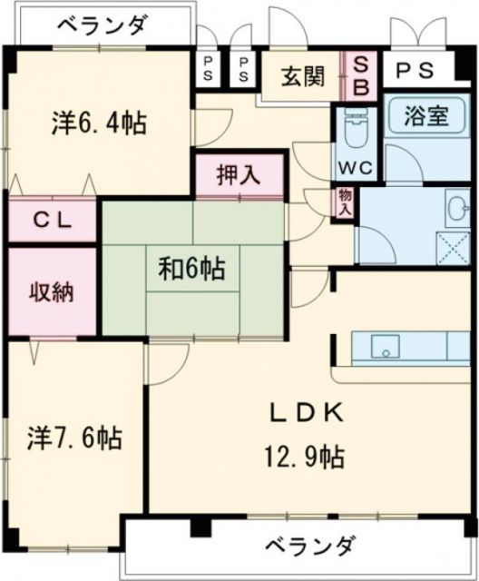 豊橋市橋良町のマンションの間取り