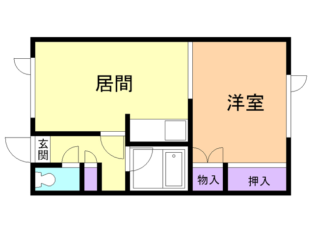 函館市戸倉町のアパートの間取り